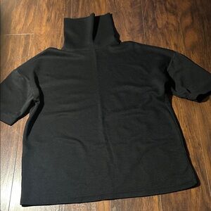 Womens Zara Trafaluc Boxy Black Turtle Neck Top
